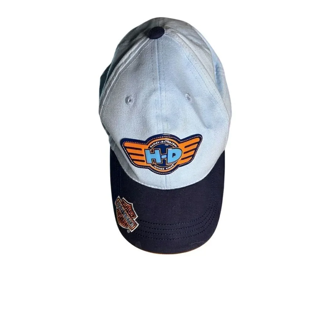 Harley-Davidson Kids Blue Adjustable Baseball Cap 3D Logo Unisex